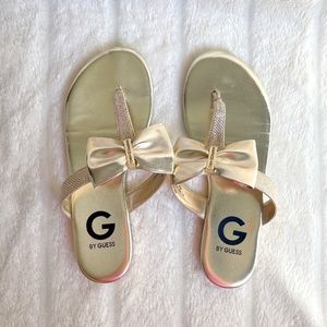 G by Guess Gold Bow Sandals